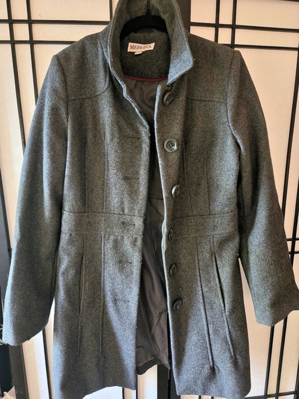 Merona Women's Gray Button-Front Coat